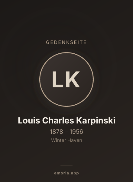 Gedenkportrait von Louis Charles Karpinski