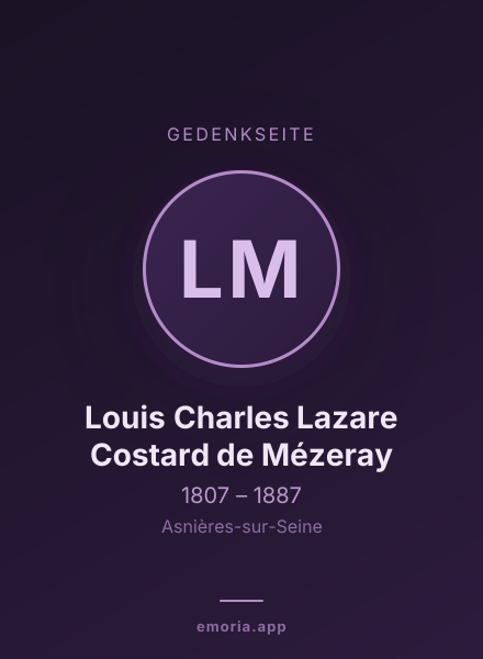 Gedenkportrait von Louis Charles Lazare Costard de Mézeray
