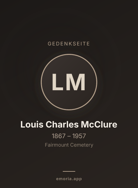Gedenkportrait von Louis Charles McClure