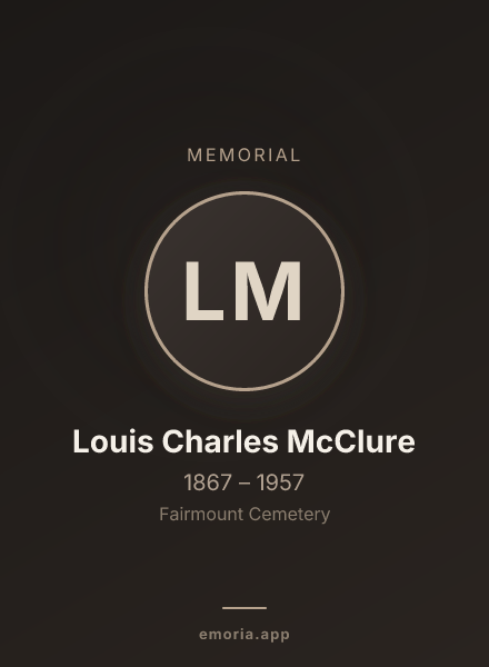 Memorial portrait of Louis Charles McClure