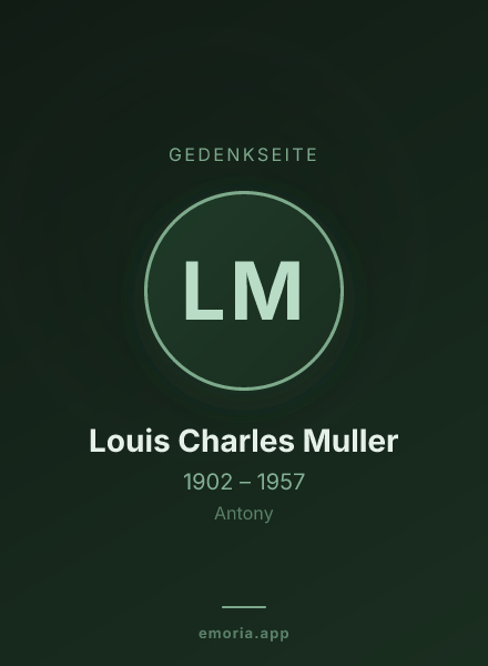 Gedenkportrait von Louis Charles Muller