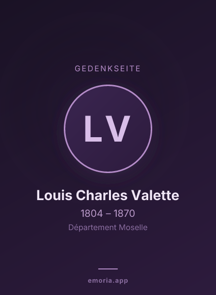 Gedenkportrait von Louis Charles Valette