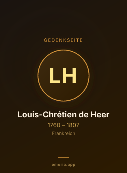 Gedenkportrait von Louis-Chrétien de Heer