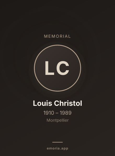Memorial portrait of Louis Christol