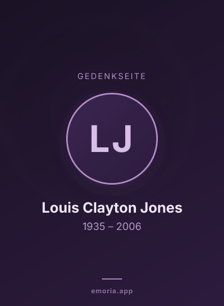 Gedenkportrait von Louis Clayton Jones