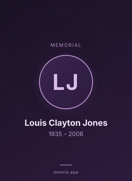 Memorial portrait of Louis Clayton Jones