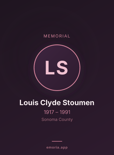 Memorial portrait of Louis Clyde Stoumen