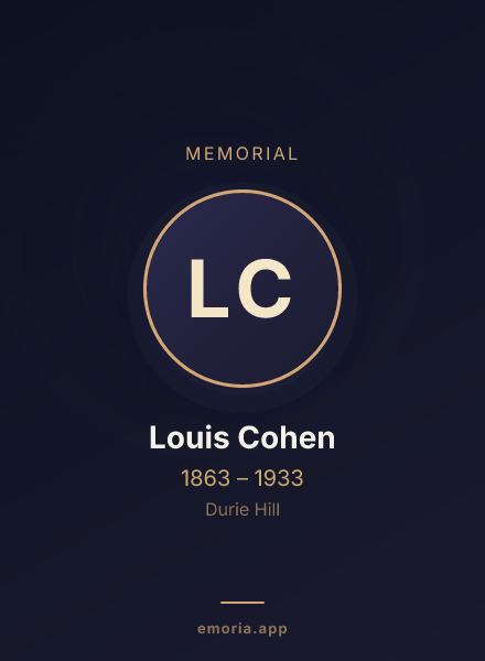 Memorial portrait of Louis Cohen