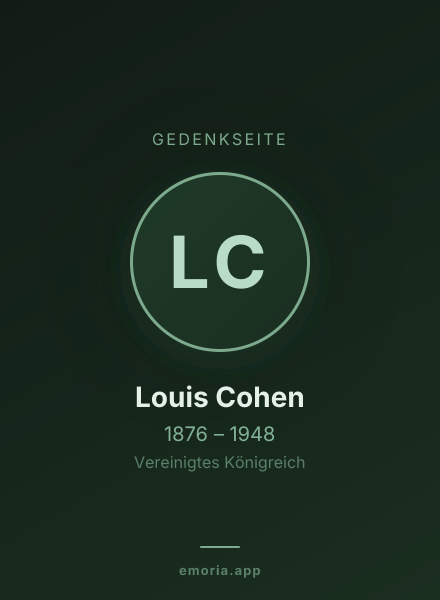 Gedenkportrait von Louis Cohen
