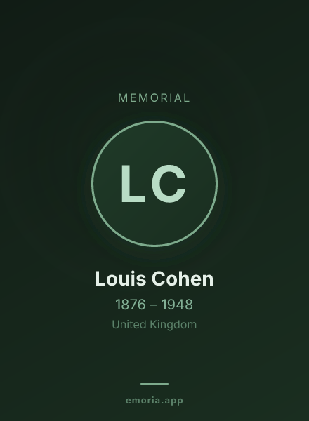 Memorial portrait of Louis Cohen