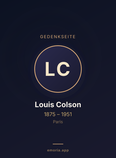 Gedenkportrait von Louis Colson