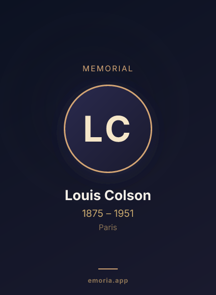 Memorial portrait of Louis Colson