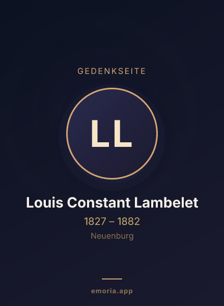Gedenkportrait von Louis Constant Lambelet