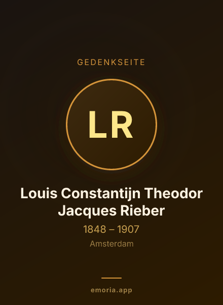 Gedenkportrait von Louis Constantijn Theodor Jacques Rieber