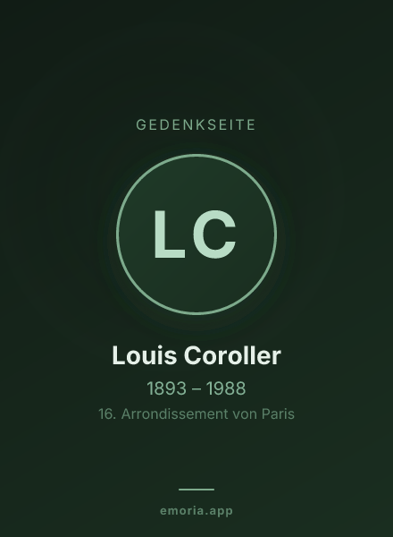 Gedenkportrait von Louis Coroller