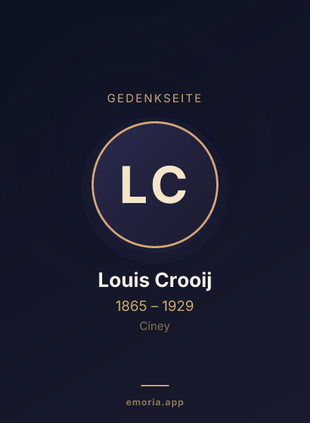 Gedenkportrait von Louis Crooij
