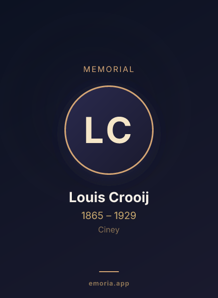Memorial portrait of Louis Crooij