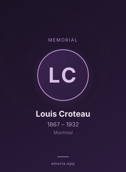 Memorial portrait of Louis Croteau