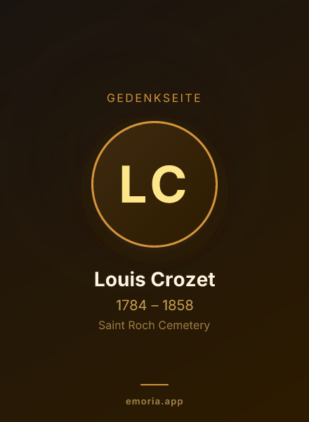 Gedenkportrait von Louis Crozet