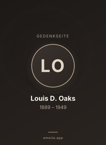 Gedenkportrait von Louis D. Oaks