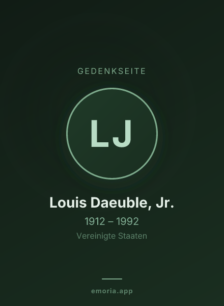 Gedenkportrait von Louis Daeuble, Jr.