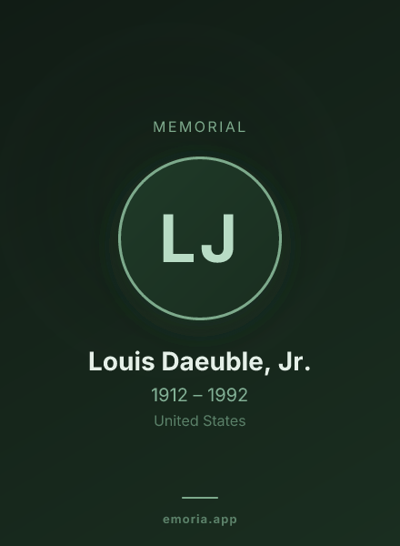Memorial portrait of Louis Daeuble, Jr.