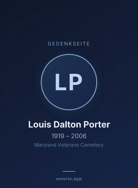Gedenkportrait von Louis Dalton Porter