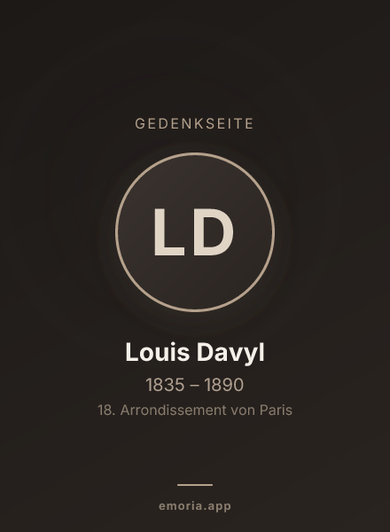Gedenkportrait von Louis Davyl