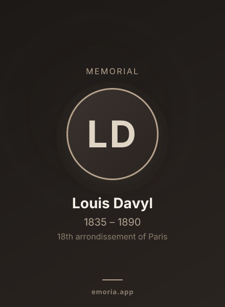 Memorial portrait of Louis Davyl