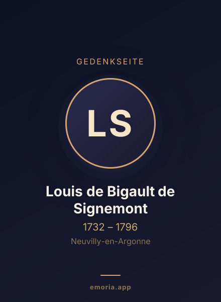 Gedenkportrait von Louis de Bigault de Signemont