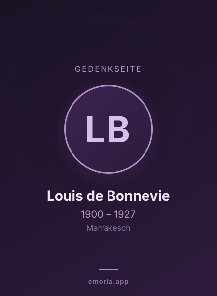 Gedenkportrait von Louis de Bonnevie