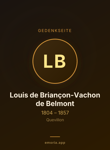 Gedenkportrait von Louis de Briançon-Vachon de Belmont
