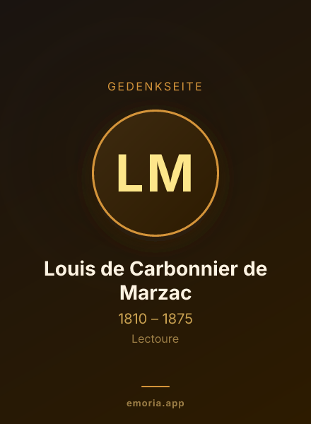 Gedenkportrait von Louis de Carbonnier de Marzac