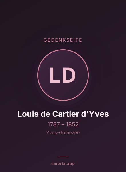 Gedenkportrait von Louis de Cartier d'Yves