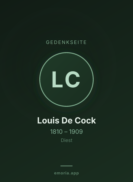 Gedenkportrait von Louis De Cock