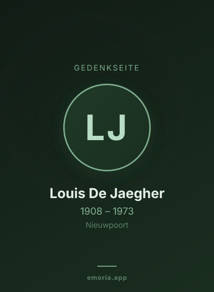 Gedenkportrait von Louis De Jaegher