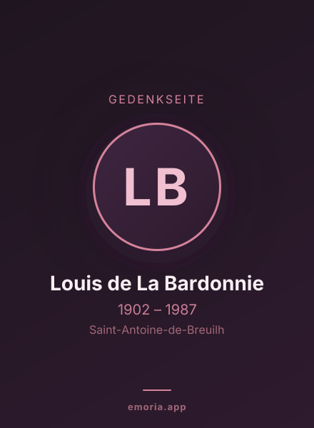 Gedenkportrait von Louis de La Bardonnie