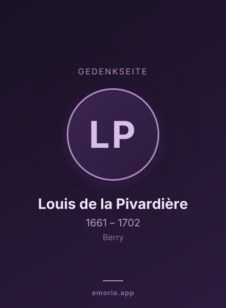 Gedenkportrait von Louis de la Pivardière