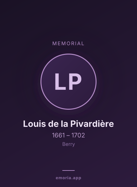 Memorial portrait of Louis de la Pivardière