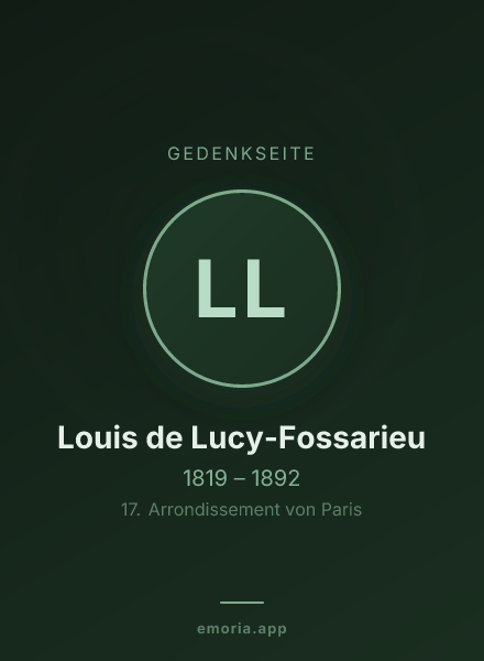Gedenkportrait von Louis de Lucy-Fossarieu