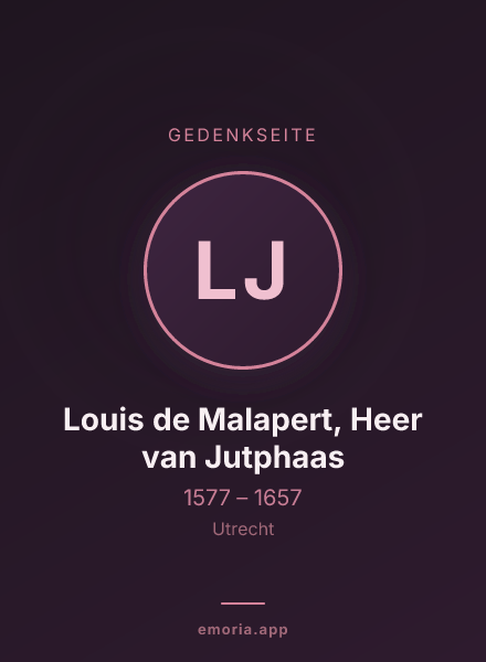 Gedenkportrait von Louis de Malapert, Heer van Jutphaas