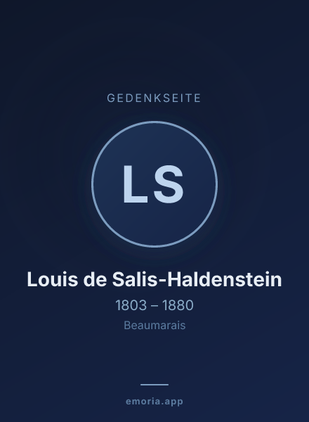 Gedenkportrait von Louis de Salis-Haldenstein