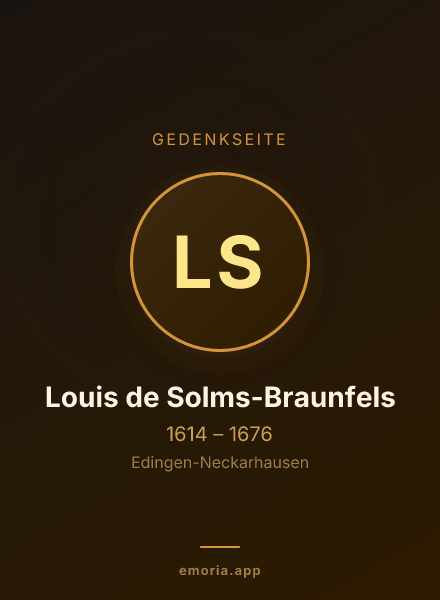 Gedenkportrait von Louis de Solms-Braunfels