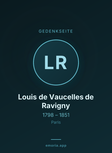Gedenkportrait von Louis de Vaucelles de Ravigny