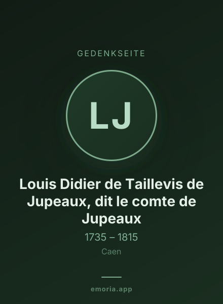 Gedenkportrait von Louis Didier de Taillevis de Jupeaux, dit le comte de Jupeaux