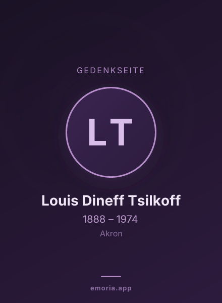 Gedenkportrait von Louis Dineff Tsilkoff