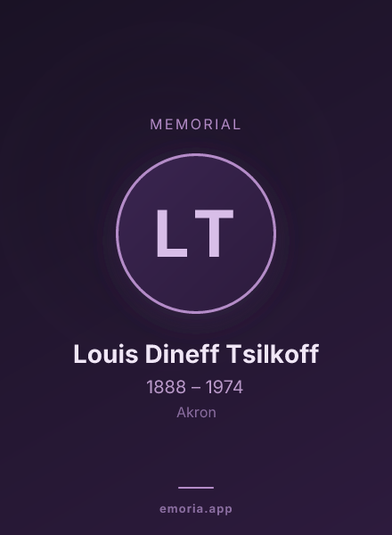 Memorial portrait of Louis Dineff Tsilkoff