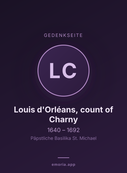 Gedenkportrait von Louis d'Orléans, count of Charny