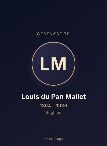 Gedenkportrait von Louis du Pan Mallet