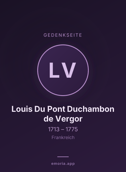 Gedenkportrait von Louis Du Pont Duchambon de Vergor